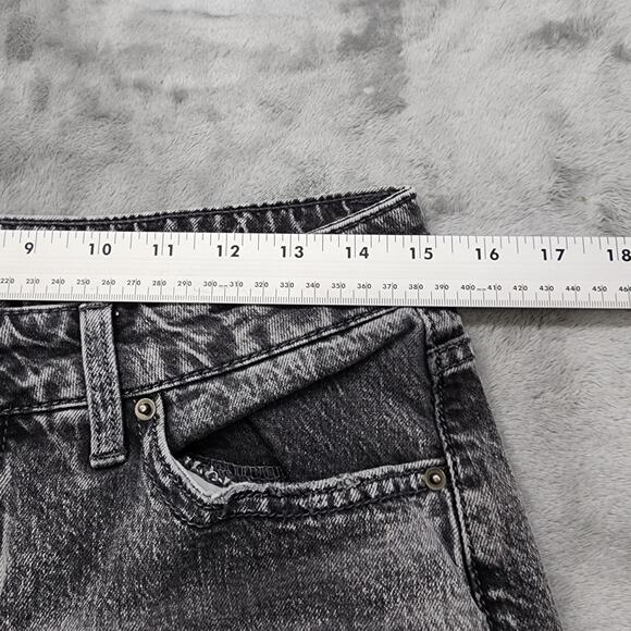 Time And Tru Jeans Womens 12 Black Gray High Rise Crop Straight Leg Stretch - Picture 9 of 13